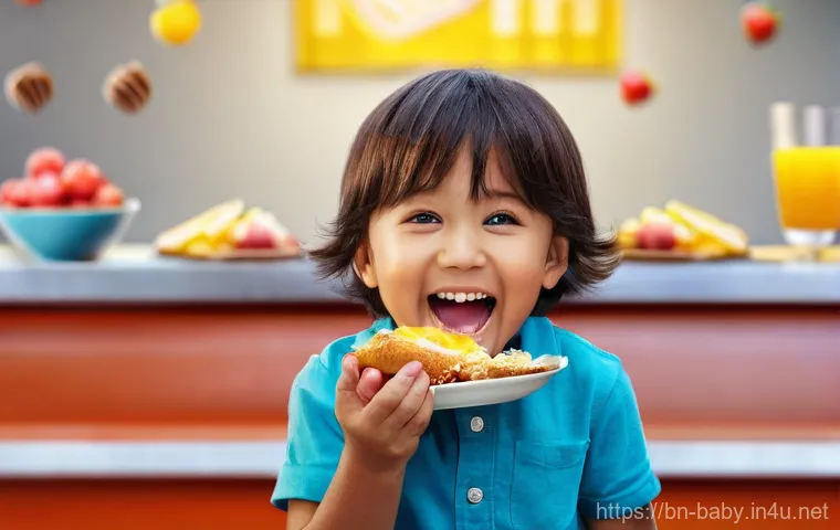 아기와 친환경 이유식 - Here are three detailed image prompts in English: