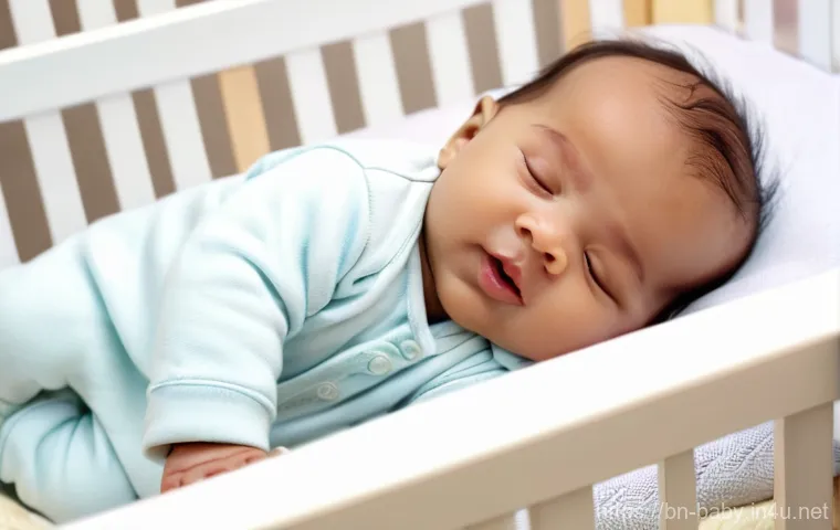 아기 침대 대여 서비스 - **Prompt 1: Peaceful Baby Sleep in a Safe Crib**
    A close-up, warm, and inviting shot of a happy,...
