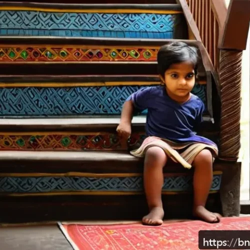 Home 30 아기 안전 가드 설치법 - A cozy Bengali home interior featuring a toddler safely playing near a sturdy, rust-proof metal safe...